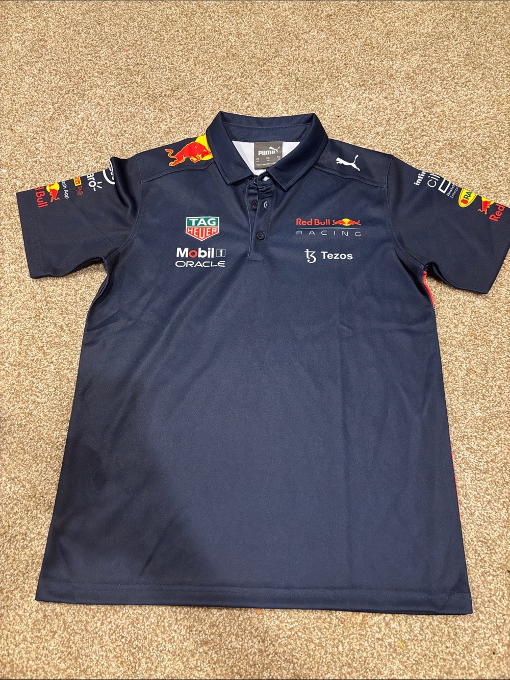 Puma Red Bull Racing Navy Polo with Sponsor Logos